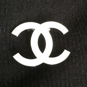 Chanel mirrored costume jewelry brooch